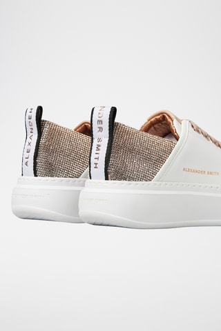 Leren Platform Sneakers Wembley - Wit en Nude