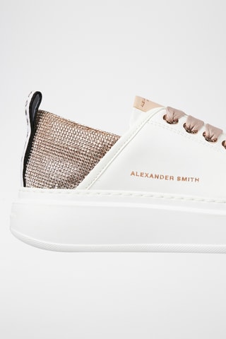 Leren Platform Sneakers Wembley - Wit en Nude