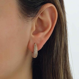 Boucles d'oreilles - Laiton plaqué or & zircons