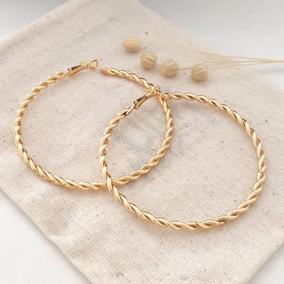 Créoles torsadées - Big Hoop - Laiton plaqué or