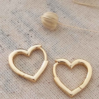 Créoles cœurs - Laiton plaqué or 