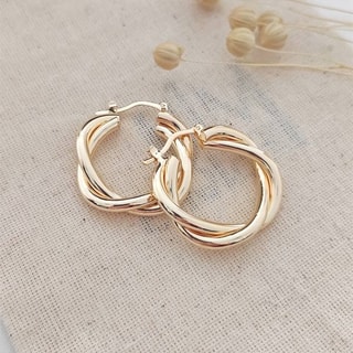 Créoles torsadées - Laiton plaqué or 