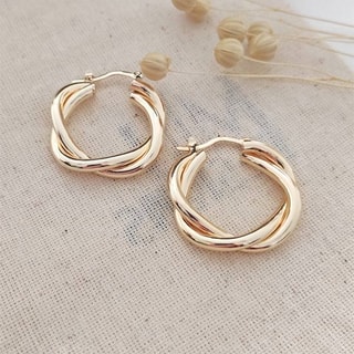 Créoles torsadées - Laiton plaqué or 