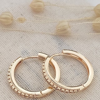 Créoles - Laiton plaqué or & zircons