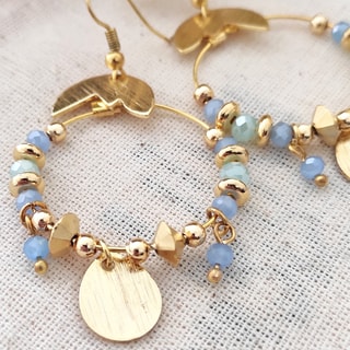 Boucles d'oreilles - Laiton plaqué or & perles 