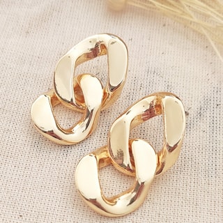 Boucles d'oreilles chaine - Laiton doré à l'or fin