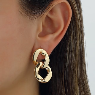 Boucles d'oreilles chaine - Laiton doré à l'or fin