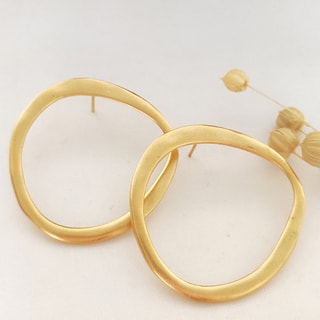 Boucles d'oreilles créoles - Laiton plaqué or