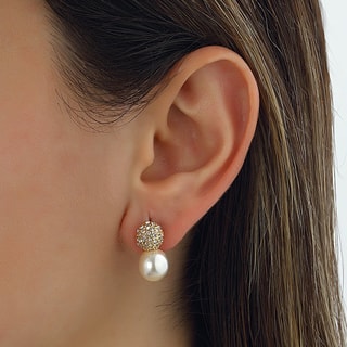 Boucles d'oreilles - Laiton plaqué or & zircons