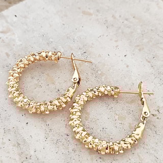 Boucles d'oreilles créoles - Laiton plaqué or