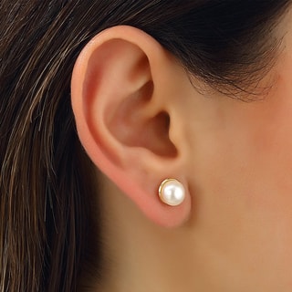 Boucles d'oreilles - Laiton plaqué or & perles