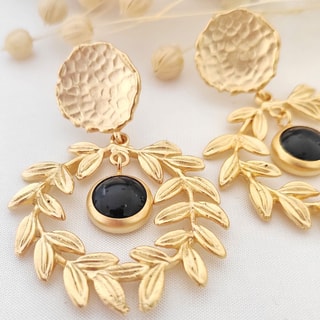 Boucles d'oreilles pendantes - Laiton plaqué or