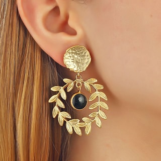 Boucles d'oreilles pendantes - Laiton plaqué or