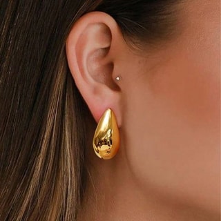 Boucles d'oreilles goutte - Laiton plaqué or