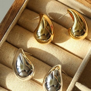 Boucles d'oreilles goutte - Laiton plaqué or