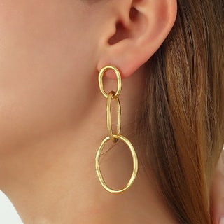 Boucles d'oreilles - Laiton plaqué or