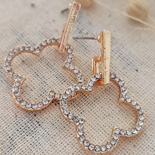 Boucles d'oreilles - Laiton plaqué or & zircon