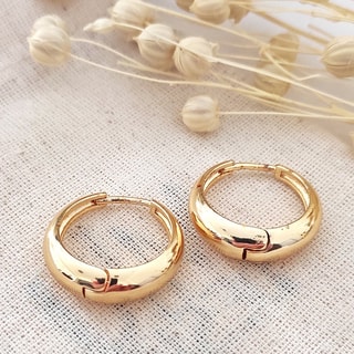 Boucles d'oreilles créoles - Laiton plaqué or 