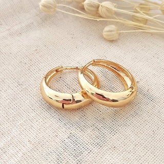 Boucles d'oreilles créoles - Laiton plaqué or 