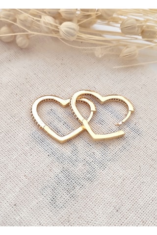 Créoles - Laiton plaqué or fin jaune & zircons 