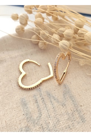 Créoles - Laiton plaqué or fin jaune & zircons 