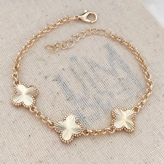 Bracelet trèfle - Laiton plaqué or