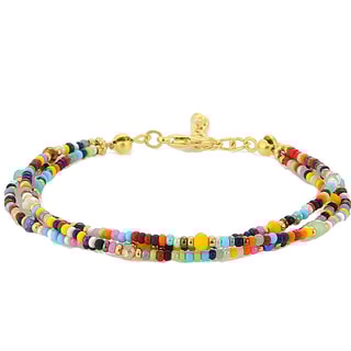 Bracelet - Laiton plaqué or & perles