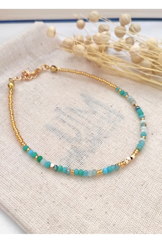 Chaîne de cheville Turquoise et doré