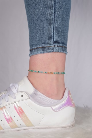 Chaîne de cheville Turquoise et doré