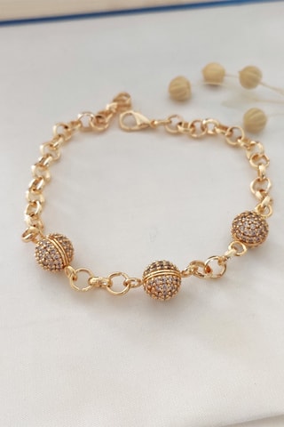 Bracelet doré à l’or fin jaune Zircons