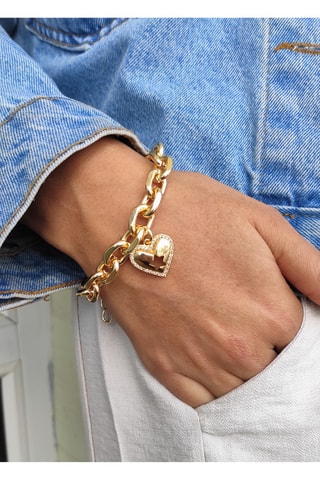 Bracelet doré à l’or fin jaune Zircons