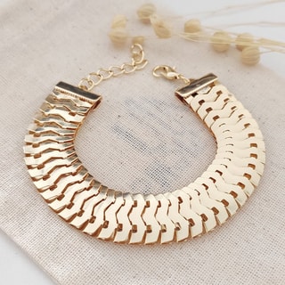 Bracelet chaîne plate - Laiton plaqué or 