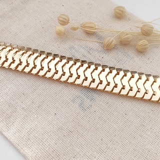 Bracelet chaîne plate - Laiton plaqué or 