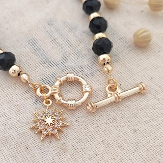 Bracelet de perles - Laiton plaqué or 