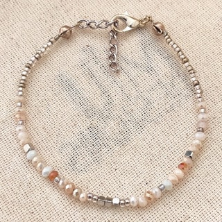 Bracelet - Laiton plaqué or & perles 