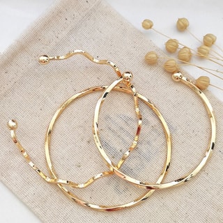 Trio de bracelets - Laiton plaqué or 