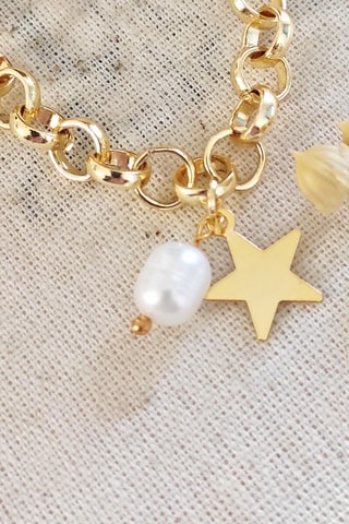 Bracelet - Plaqué or jaune et nacre