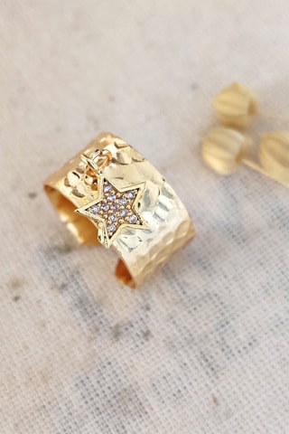 Bague - Plaqué or jaune et zircons