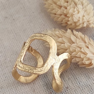 Bague spirale ajustable - Laiton doré & plaqué or mat