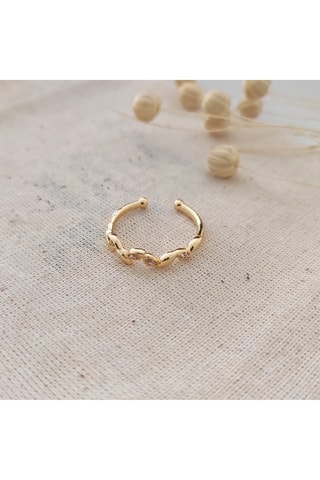 Bague Doré à l'or fin jaune et zircons