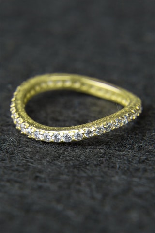 Bague dorée à l’or fin jaune Zircons