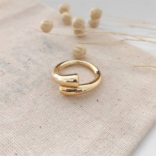 Bague ajustable - Laiton plaqué or 