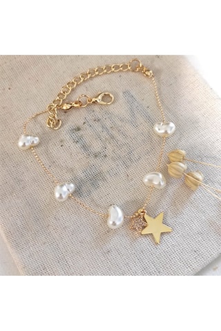 Bracelet - Plaqué or jaune et zircons