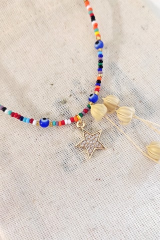 Collier - Plaqué or jaune et zircons