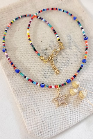 Collier - Plaqué or jaune et zircons