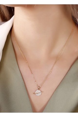 Collier doré à l'or fin jaune Zircons