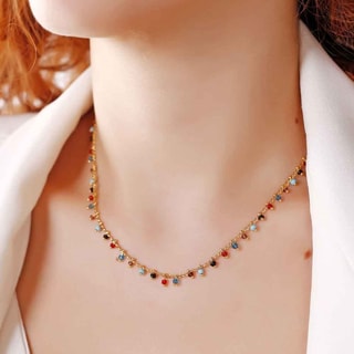 Collier - Laiton plaqué or & perles miyuki