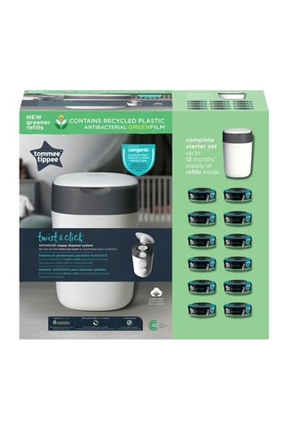 Caixote do lixo para fraldas Twist & click e 13 recargas - Branco