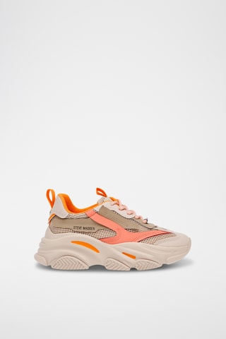 Baskets plateformes - Beige et orange