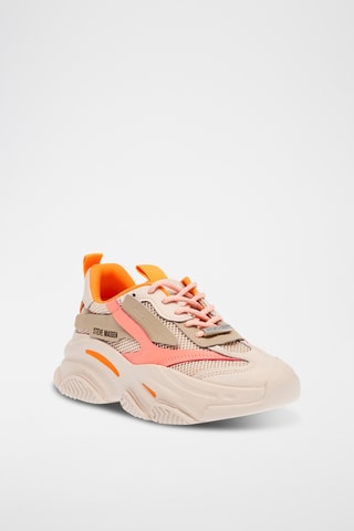 Baskets plateformes - Beige et orange